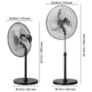 18" Industrial Pedestal Fan 3-Speed Oscillating Fan with Adjustable Height by HouseOfZazla