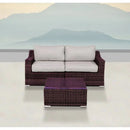 Wicker 2 Person Conversation Set, Durable Outdoor Seating With Cushions Mix - Brown Mix by HouseOfZazla
