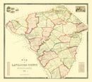 Vintage Map of Lancaster County, Pennsylvania 1851