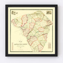 Vintage Map of Lancaster County, Pennsylvania 1851