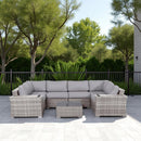 4 Person Patio Seating Set With Cushions, All Weather - Gray by HouseOfZazla