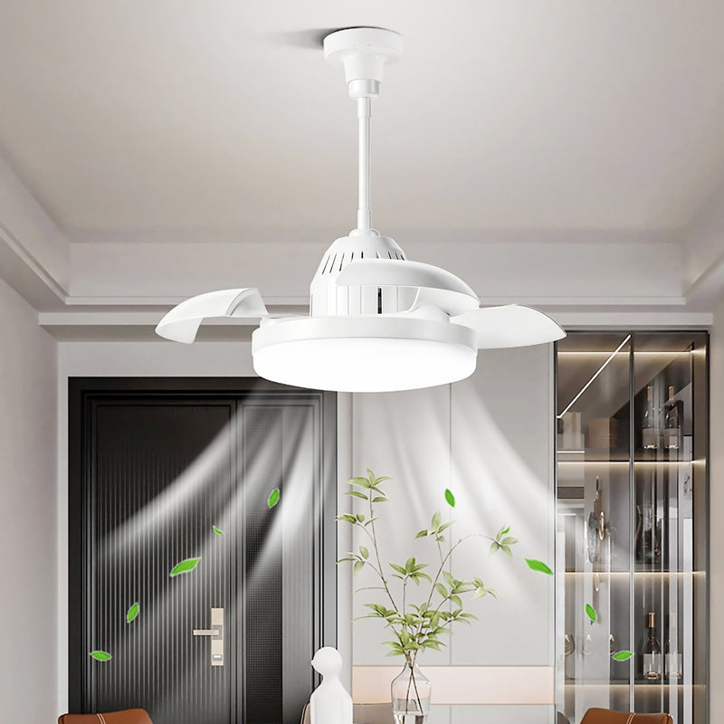 Bulb-Type Small Ceiling Fan with Retractable Blades and Remote Control, photo 3 of 10