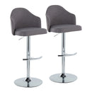 Ahoy - Contemporary Adjustable Barstool With Swivel With Rounded T Footrest (Set of 2) by HouseOfZazla