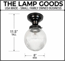 Large Holophane Glass Ceiling Light Fixture by The Lamp Goods