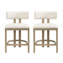 26" Counter Height Bar Stool, Upholstered Counter Stools (Set of 2) - Light Ash + Beige by HouseOfZazla