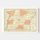 Vintage Map of Anderson County, South Carolina 1877