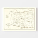 Vintage Map of Laurens County, South Carolina 1825