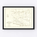 Vintage Map of Laurens County, South Carolina 1825