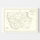 Vintage Map of Fairfield County, South Carolina 1825
