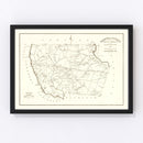 Vintage Map of Fairfield County, South Carolina 1825