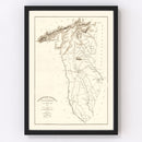 Vintage Map of Greenville County, South Carolina 1825
