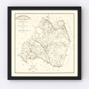 Vintage Map of Newberry County, South Carolina 1820