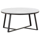 Donovan - Coffee Table With Round Top - White by HouseOfZazla