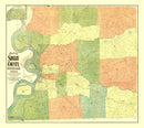 Vintage Map of Shelby County, Tennessee 1888