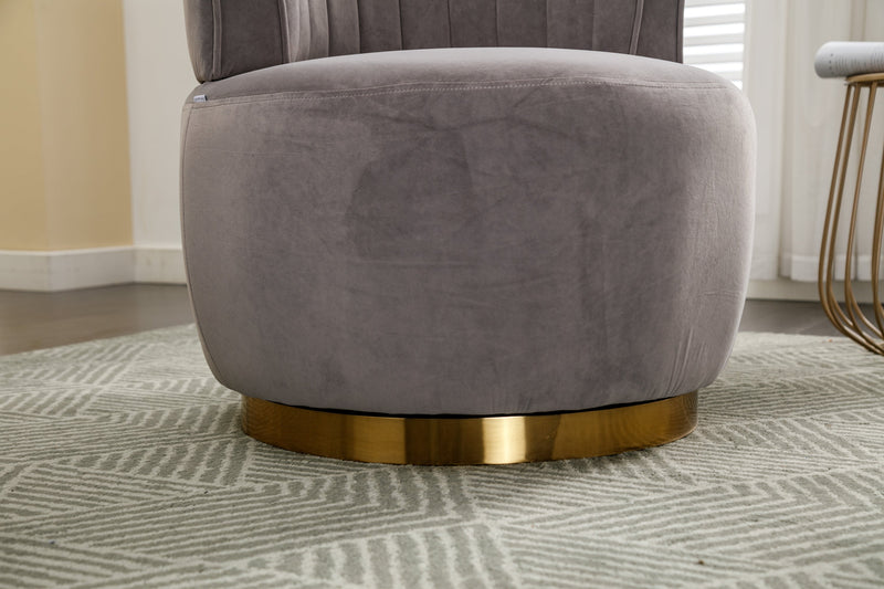 360 Degree Swivel Cuddle Barrel Accent Sofa Chairs, Round Armchairs with Wide Upholstered, Fluffy Velvet Fabric Chair for Living Room, Bedroom, Office, Waiting Rooms