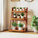 Foldable 3-Tier Solid Wood Plant Stand for Patio Balcony by LJGDeals