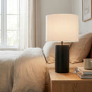 Aura - Table Lamp With On / Off Switch Block Base - Black / White by HouseOfZazla