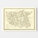 Vintage Map of Nottoway County, Virginia 1864