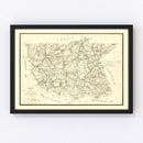Vintage Map of Nottoway County, Virginia 1864