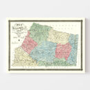 Vintage Map of Mecklenburg County, Virginia 1870