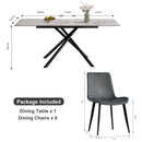Modern Expandable Dining Table With Retractable Leaf With Chairs by HouseOfZazla