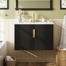 Bathroom Vanity With Sink, Rectangular Storage Cabinet With 2 Soft Closing Doors by Unique Piece Furniture