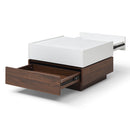 Rotating Coffee Table with 2 Drawers