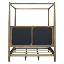 Queen Canopy Bed Frame With Upholstered Headboard - Brown by HouseOfZazla