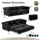 Chesterfield Sofa Bed - 3-in-1 Convertible Velvet Sofa