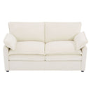 Modern Loveseat Sofa, Upholstered Couch With Side Storage Pockets