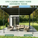 Outdoor Gazebo 10' x 10' with Hard Top Metal Roof