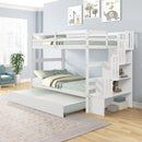 Twin Over Twin Bunk Beds With Twin Trundle And Stairway Storage Function by Unique Piece Furniture