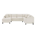 U Shaped Sectional Sofa, Corner Living Room Couch With Built In Cup Holders, Storage, USB Ports by HouseOfZazla