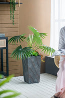 9.4x9.4x18.1' Cement Planter Large, Indoor Outdoor Garden Functional Decor by HouseOfZazla