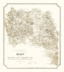 Vintage Map of Charlotte County, Virginia 1864