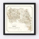 Vintage Map of Charlotte County, Virginia 1864