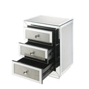 Noralie - 18" X 14" Accent Table - Mirrored & Faux Diamonds