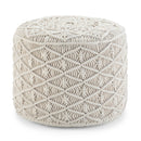 Coates - Round Macrame Pouf - Natural