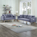 Easton - Fabric Living Room Set With USB Charging Ports Pockets And Pillows (Set of 2) by HouseOfZazla