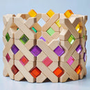 54 Pcs Combination Set with X-shape and Rectangular Gemmed Blocks and Lucite Cubes by Green Elephant Home and Toys