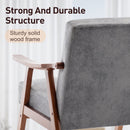 Mid Century Modern Accent Chair With Solid Wood Frame And Extra Thick Backrest