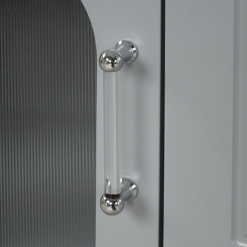 24" Bathroom Vanity with Sink, Bathroom Vanity Cabinet with Two Drawers and Door, Adjustable Shelf, Solid Wood and MDF, Grey