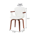 Mid Century Modern Bentwood Swivel Dining Chairs (Set of 2) - White / Walnut by HouseOfZazla