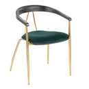 Vanessa - Contemporary Chair (Set of 2) - Gold / Green - Black by HouseOfZazla