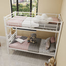 Metal Bunk Bed For Kids, Convertible Bedframe With Ladders & Guardrail by HouseOfZazla