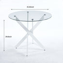 Dining Table With Cross Metal Leg And Tempered Glass, Modern Space Saving Kitchen Table For Living Room by HouseOfZazla