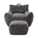 Giant Bean Bag Chair With Armrests And Footstool by HouseOfZazla