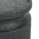 Black Wooden Cylinder Side Table