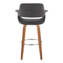 Vintage Flair - Mid Century Modern Fixed Height Barstool With Swivel & Round Footrest (Set of 2) by HouseOfZazla
