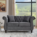 Chesterfield Sofa With Rolled Arms And Nailhead Trim by HouseOfZazla